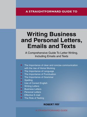 cover image of A Straightforward Guide to Writing Business and Personal Letters, Emails and Texts